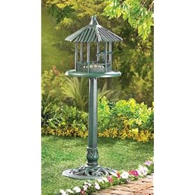 Verdigris Gazebo Standing Bf by Bird Feeders