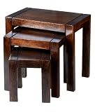 Indian Sheesham Cubex Mango Solid Wood Nest of 3 Table