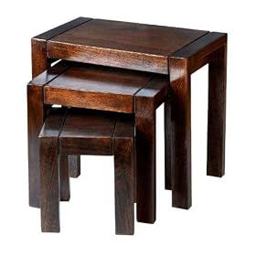 Indian Sheesham "Cubex" Mango Solid Wood Nest of 3 Table