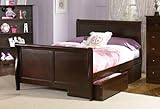 Twin Sleigh Bed with Matching Footboard (Antique Walnut) by Atlantic Furnituer