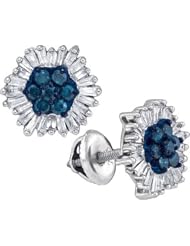 10KT White Gold 0.85 CTW-Diamond Micro-Pave Earring