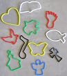 Pk of 12 Faith Bands Shaped Rubber Bands: FAITH SYMBOLS