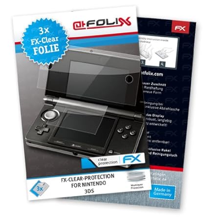 atFoliX FX-Clear Invisible screen protector for Nintendo 3DS / 3D-S 3-DS N3DS - Ultra clear screen protection! Highest Quality - Made in Germany!