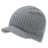GREY SOLID CAMPUS JEEP CAP VISOR BEANIE SKI CAP CAPS HAT HATS TOQUE
