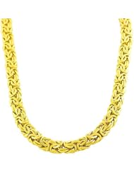 14 Karat Yellow Gold 9-mm Byzantine Necklace (16 Inch)