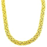14 Karat Yellow Gold 9-mm Byzantine Necklace (16 Inch)