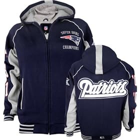 New England Patriots Commemorative Super Bowl Champions Full Zip Hooded Jacket