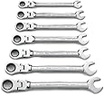 GearWrench 9900 7 Piece Flex-Head Combination Ratcheting Wrench Set Metric