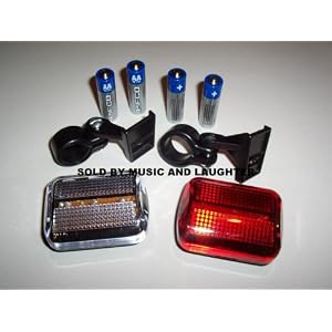 FULL SET OF PIFCO LED BIKE LIGHTS FRONT, REAR, BRACKETS AND BATTERIES FITS ANY BIKE.