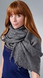 Paula Bianco Women's Wrap Scarf,Charcoal,One Size