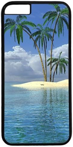 Isle Tropical Palm Tree Ocean Beach DIY Hard Shell Black Best Designed iphone 6 Case