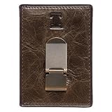 Fossil Illinois Fighting Illini Brown Leather Card Holder & Money Clip