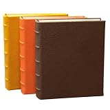 Desk Address Book, Ring Binder, Genuine Goatskin Leather, 1,500 Entries