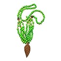 Acai Palm Tree Beads, Coconut and Carved Wood Necklace and Pendant