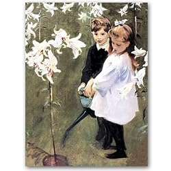Garden Study of Vicker's Children - 5" x 7" Museum Quality Greeting Card
