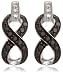 9ct White Gold Black/White Diamond Crossover Earrings
