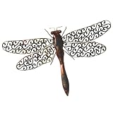 Wilco Imports  Metal Wall Decor Dragonfly Brown with Touch of Color