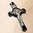 Saint Benedict Crucifix - 3" Height - Byzantine Cross - Black - Pendant - Made in Italy