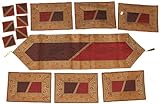 Tri-Color Thirteen Piece Banarasi Dinner Set with Golden Thread Weave and B ....