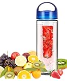 Gogogu Fruit Infuser Water Bottle 25 oz BPA-Free Tritan Plastic Infusion Sports Bottle, Create Naturally Flavored Fruit Infused Water, Juice, Iced Tea, Lemonade and Sparkling Beverages