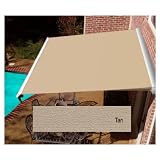 Awntech 20' Wide x 10'2" Projection Tan Patio Retractable Manual Awning DM20-T