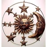 Sun Moon & Stars Metal Wall Hanging Garden Art