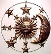 Sun Moon & Stars Metal Wire Wall Hanging Garden Art 20 "