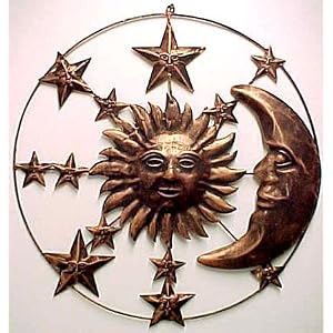 Sun Moon & Stars Metal Wall Hanging Garden Art 20