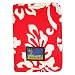 Hawaii Red White Flower Print Velcro Canvas Surfer Wallet