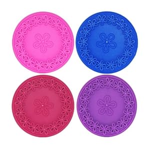 Joster Coasterica 2-in-1 Silicone Stemware Coaster and Glass Marker, Set of 4, Sunset