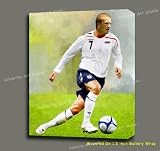 DAVID BECKHAM ORIGINAL MIXED MEDIA W OIL, GICLEE, & ACRYLIC 22X28X1.5
