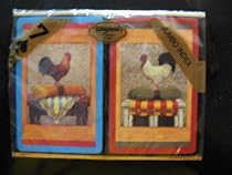 Congress Bridge 2 Deck Rooster Roosters Perching Red Blue Brown Jumbo Index Playing Cards