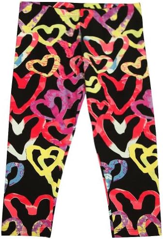 Flowers by Zoe - Big Girls' Heart Capri Legging, Black, Multi 33104-7/8