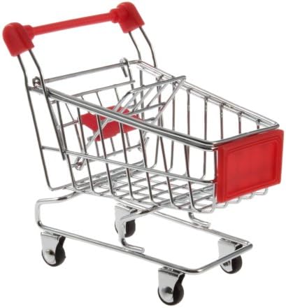 ETSYG Red Mini Shopping Cart, Pretend Play Toy Shopping Carts Kids Children Doll