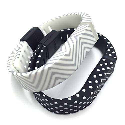 i-smile® 2pcs Replacement Bands with Metal Clasps for Fitbit Flex / Wireless Activity Bracelet Sport Wristband / Fitbit Flex Bracelet Sport Arm Band (No tracker, Replacement Bands Only) & Silicon Fastener Ring For Free – Provided by i-smile® (White+Wave & Black with White Dots, Large) i-smile® 2pcs Replacement Bands with Metal Clasps for Fitbit Flex / Wireless Activity Bracelet Sport Wristband / Fitbit Flex Bracelet Sport Arm Band (No tracker, Replacement Bands Only) & Silicon Fastener Ring For Free – Provided by i-smile® (White+Wave & Black with White Dots, Large)
