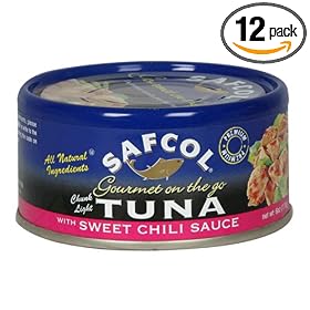 SAFCOL Gourmet on the Go Chunk Light Tuna with Sweet Chili Sauce, 6-Ounce Cans (Pack of 12)