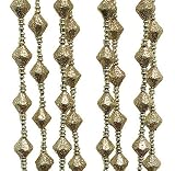 Glitz & Glam 9' Gold Faceted Glitter Beaded Christmas Garland #H9739