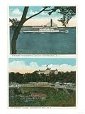 New York - View of Ticonderoga Steamer and Ausable Chasm Giclee Poster Print