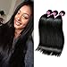Queen Plus Hair 7a Unprocessed Brazilian Virgin Human Hair 3 Bundles Mixed Size Length Straight Weave Hair