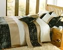 DOUBLE BED EMBELLISHED AND EMBROIDERED DUVET COVER SET - LOTUS - BLACK
