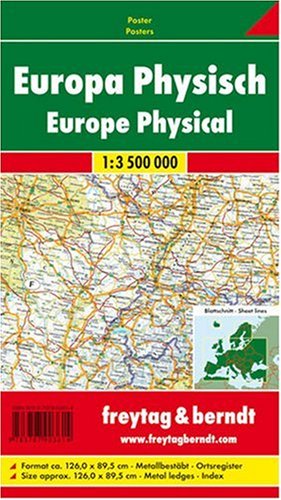 Freytag-Berndt U. Artaria Freytag Berndt Poster, mit Metallst&auml;ben : Europa, physisch; Europe, physical