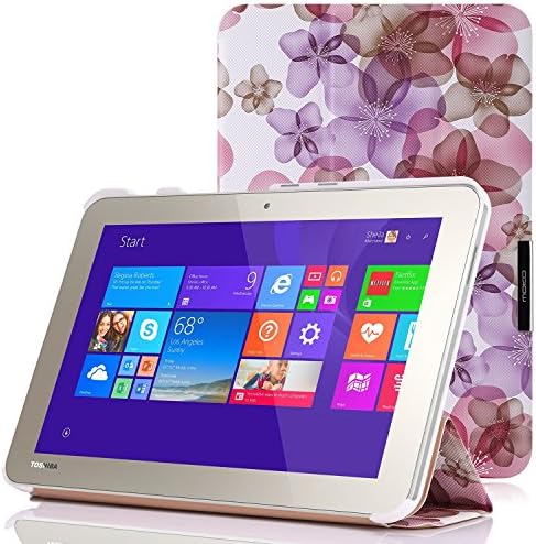 MoKo TOSHIBA Encore 2 WT10-A32 10.0 Inch Case - Ultra Slim Lightweight Smart-shell Stand Cover Case for Encore 2 WT10-A32 10.0 Inch, Floral PURPLE