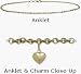 10 Karat 10 Yellow Gold Belcher Style Anklet with 9mm Heart Charm