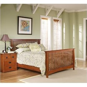 Mission Oak Rake Bed - King by SHOPZEUS
