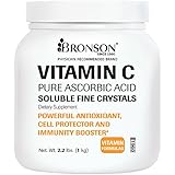 Bronson Labs: Vitamin C Crystals (1 Kilo, 2.2 Lbs, or 35.3 Ounces) Pure Ascorbic Acid Soluble Fine Crystals Vitamin C Powder