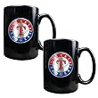 Texas Rangers MLB 2pc Black Ceramic Mug Set - Primary Logo by Great American Products