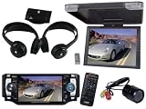 Pyle Complete Video Package for Car/Truck/SUV -- PLD5MU 5-Inch TFT DVD/VCD/CD/MP3/CD-R/USB/AM/FM RDS Receiver + PLVWR1440 14-Inch High Resolution TFT Roof Mount Monitor and IR Transmitter + PLVWH6 Dual Wireless IR Mobile Video Stereo Headphones with Transmitter + PLCM22IR Flush Mount Rear View Camera with 0 Lux Night Vision.