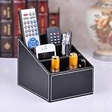 HG-X black Color PU Leather Remote control/controller TV Guide/mail/CD organizer/caddy/holder