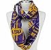 SANDOL Louisiana State Tigers Lightweight Infinity Scarf Emblazoned with Geometric Designs, Logos and Colors!