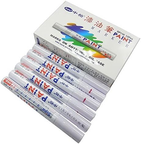 New White 12Pcs Universal Waterproof Permanent Paint Marker Pen Car Tyre Tire Tread Rubber Motorcycle Bike Creative Marker